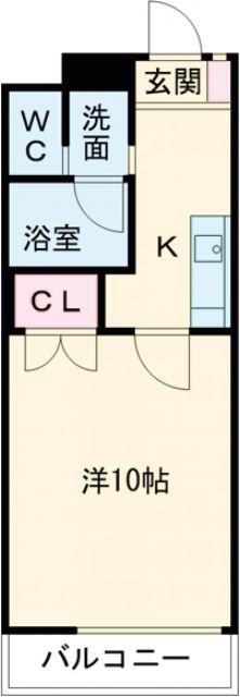 南大通パークハイツ(1K/2階)の間取り写真