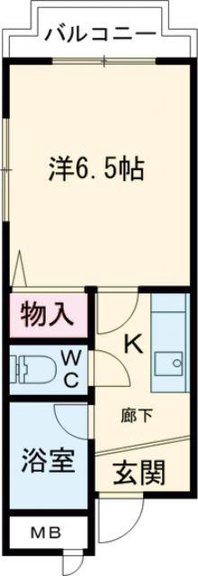 ブランネージュ(1K/2階)の間取り写真