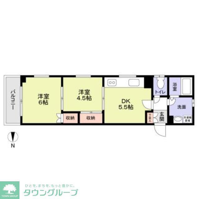 豊玉屋ビル(2DK/4階)の間取り写真