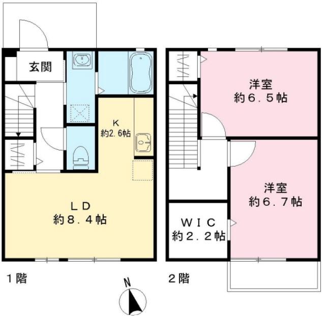 プリモロカ(2LDK/1階)の間取り写真