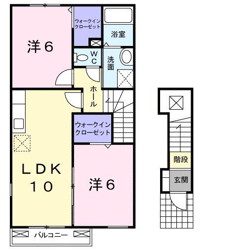 ソイル リバー(2LDK/2階)の間取り写真