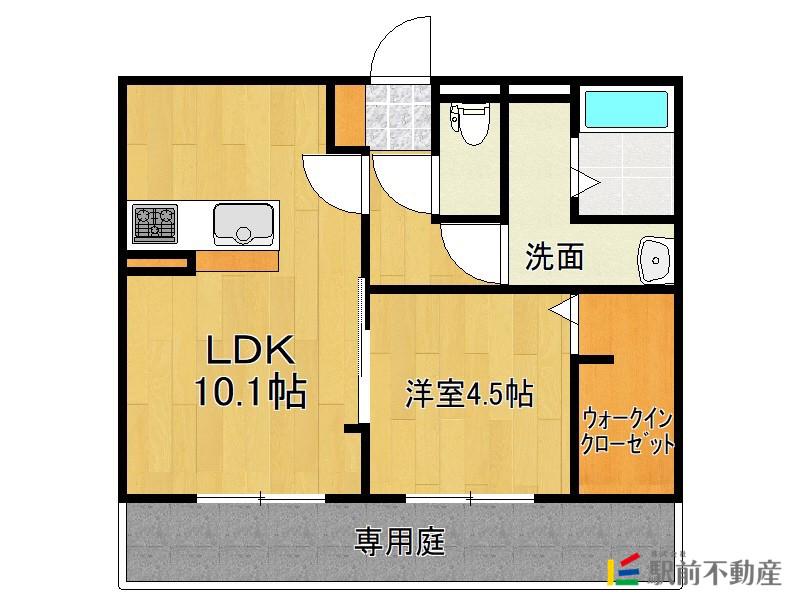 ダンケ・プロースト(1LDK/2階)の間取り写真