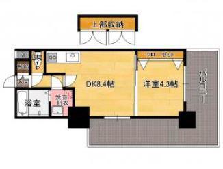 NO72 HARBOR イースト TOWER(1LDK/9階)の間取り写真