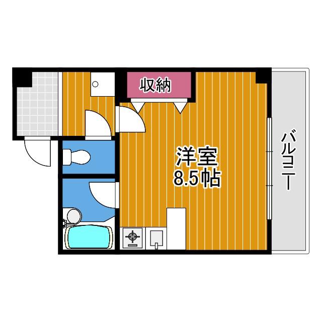 アルファビル(ワンルーム/2階)の間取り写真