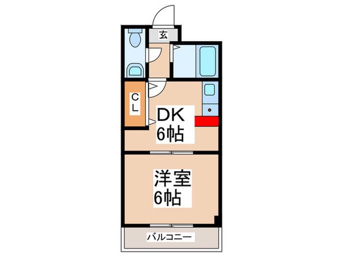 YS朝潮橋駅前(1DK/3階)の間取り写真