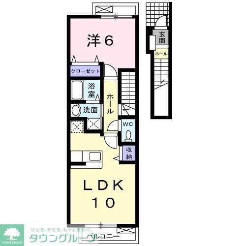 ヴィラ船橋(1LDK/2階)の間取り写真