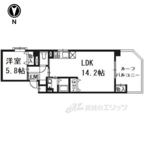 ウイング東山(1LDK/2階)の間取り写真