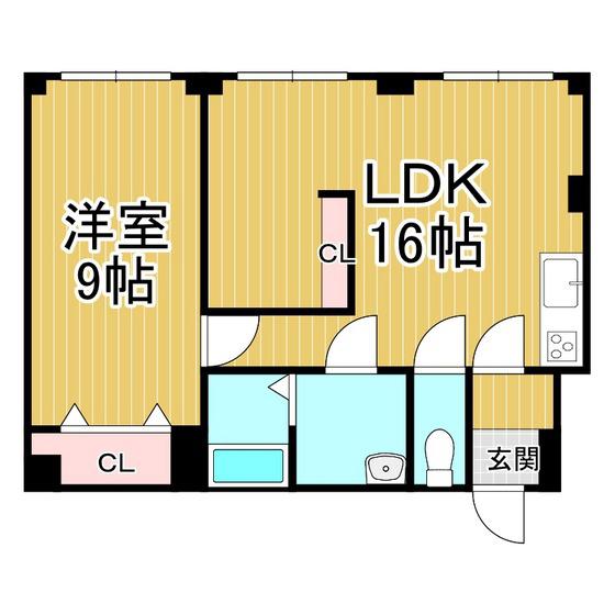 グランドール水元(1LDK/1階)の間取り写真