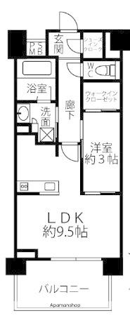 クリオラベルヴィ横濱サウス(1LDK/6階)の間取り写真