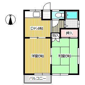 SHI-COCO II(2K/2階)の間取り写真