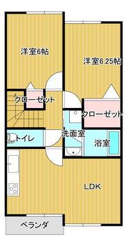 シェモア A棟(2LDK/2階)の間取り写真