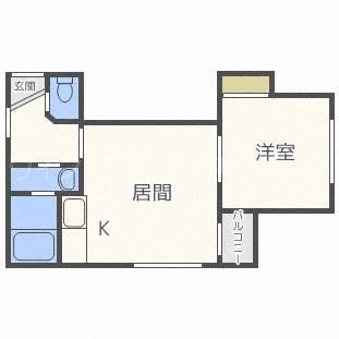 レジデンスミュー(1LDK/1階)の間取り写真