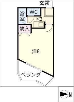マンション ビクトリー(1K/8階)の間取り写真