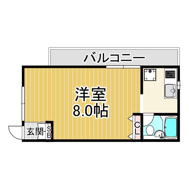 篠原マンション中山手(1K/2階)の間取り写真