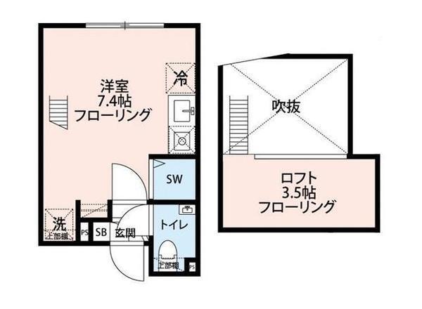 グランクオール大山(ワンルーム/3階)の間取り写真