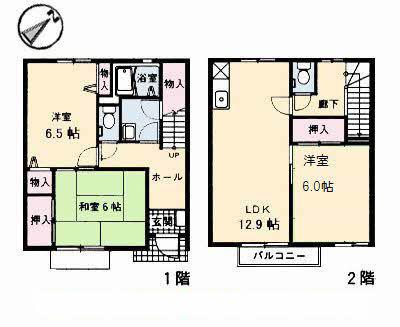 プレシオ海田(3LDK/1階)の間取り写真
