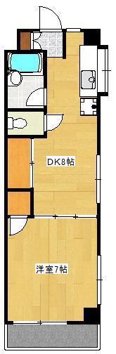 メゾンドアレイ新町(1DK/7階)の間取り写真