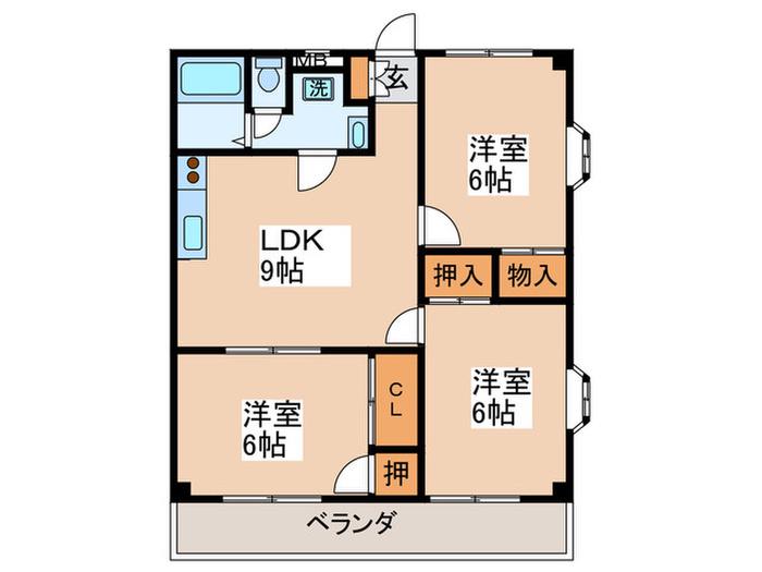 ローヤルハイムI(3LDK/1階)の間取り写真