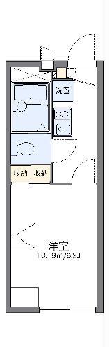 レオパレスパラディーゾ(1K/2階)の間取り写真