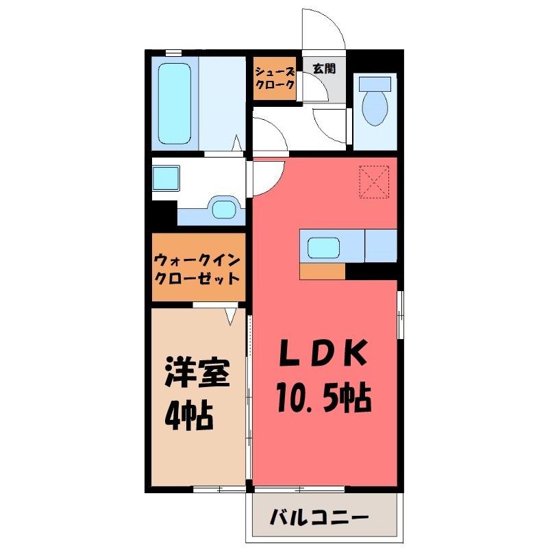 クレール・シェル(1LDK/1階)の間取り写真