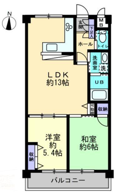モアガーデンII(2LDK/3階)の間取り写真