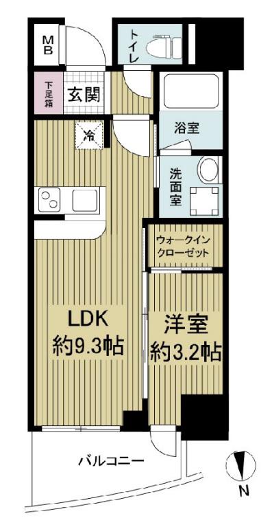 セレニテ堺筋本町リアン(1LDK/3階)の間取り写真