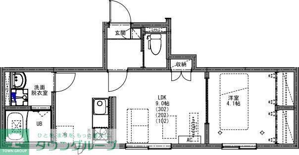 KEIAI RESIDENCE 淵野辺III(1LDK/3階)の間取り写真
