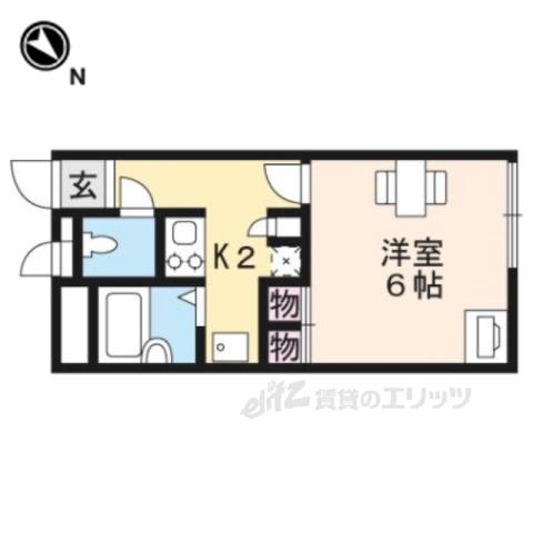 レオパレスチャスティティ(1K/2階)の間取り写真
