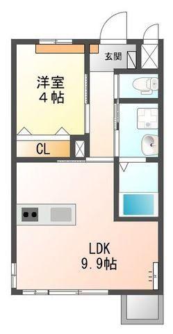 ディア・パレスII(1LDK/2階)の間取り写真