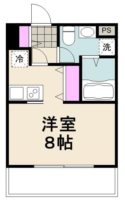 TKフラッツ草加(1K/2階)の間取り写真