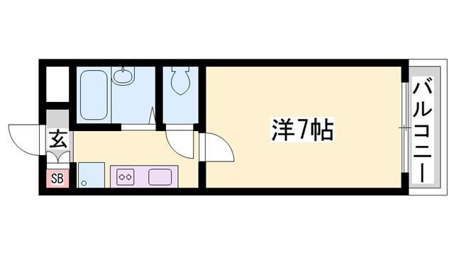 雅ガーデンハイツN棟(1K/2階)の間取り写真