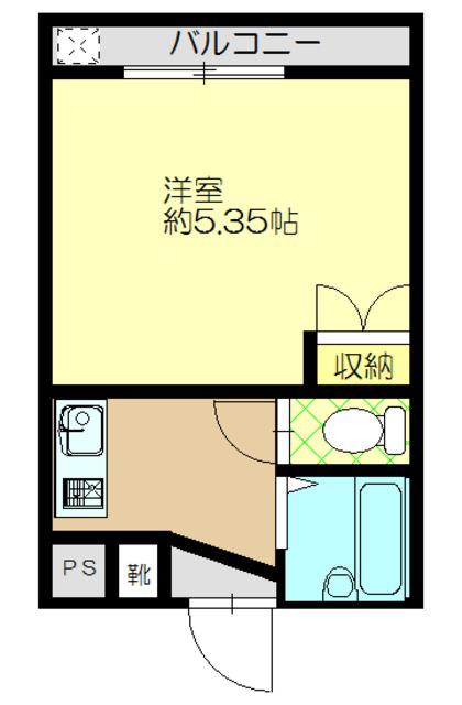 キャピタル5(1K/3階)の間取り写真