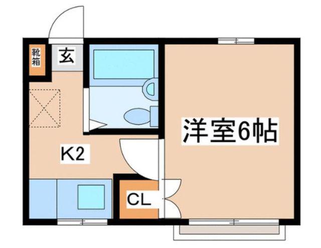 プレザントヒル(1K/2階)の間取り写真