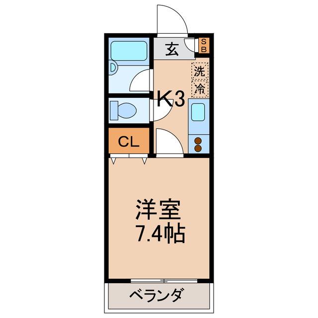 コーポサトック上星川(1K/1階)の間取り写真