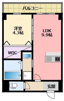 ソリティア西宮池田(1LDK/3階)の間取り写真