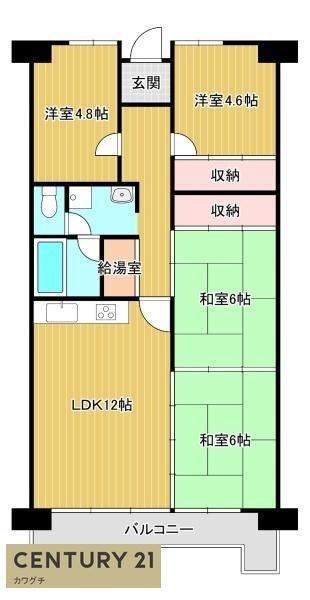 ベルエール宇部文京町(4LDK/3階)の間取り写真