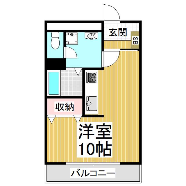 プリベールヤマギシ II(ワンルーム/2階)の間取り写真