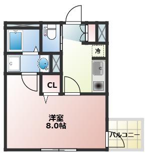 足立区六町2丁目共同(1K/1階)の間取り写真