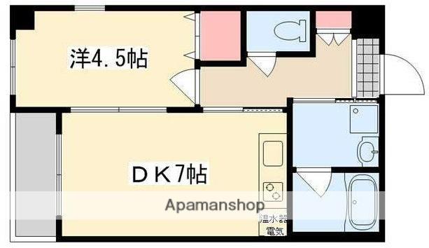 ウエストコート(1DK/1階)の間取り写真