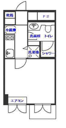 カサデリア自由が丘(1K/3階)の間取り写真