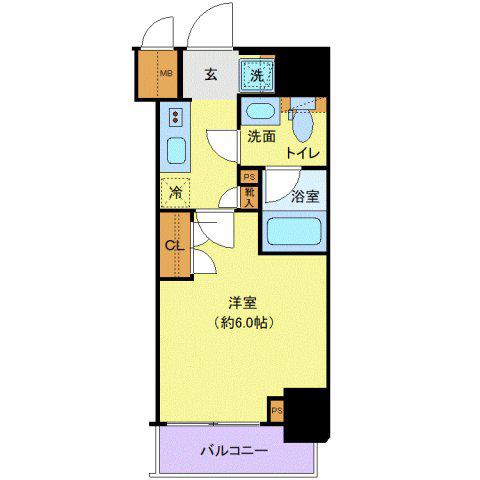 プレール・ドゥーク北品川(1K/3階)の間取り写真