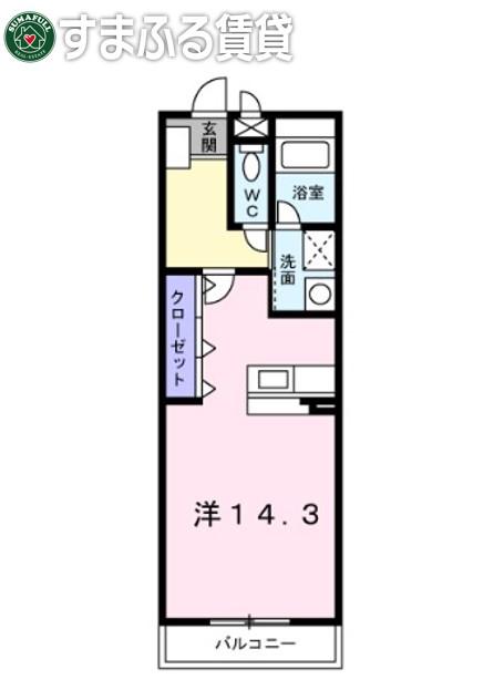 ブルーム(ワンルーム/1階)の間取り写真