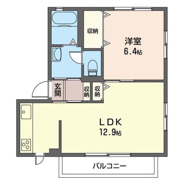ルミエール(1LDK/1階)の間取り写真