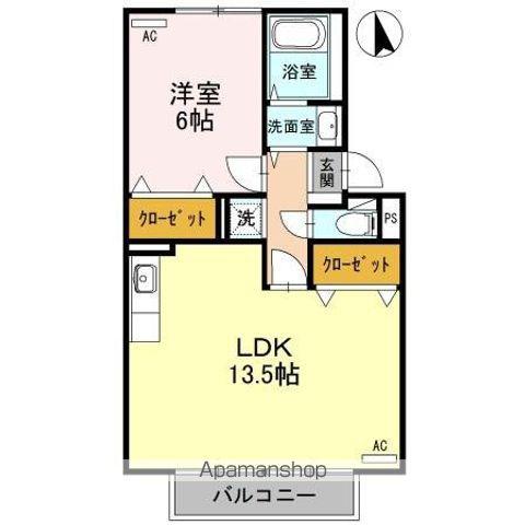 プレジールマーチA(1LDK/2階)の間取り写真