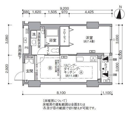 東雲キャナルコートCODAN13号棟(1LDK/7階)の間取り写真