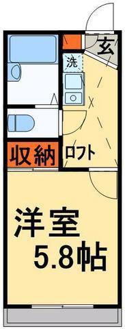 メゾン ド アッシュ(1K/2階)の間取り写真