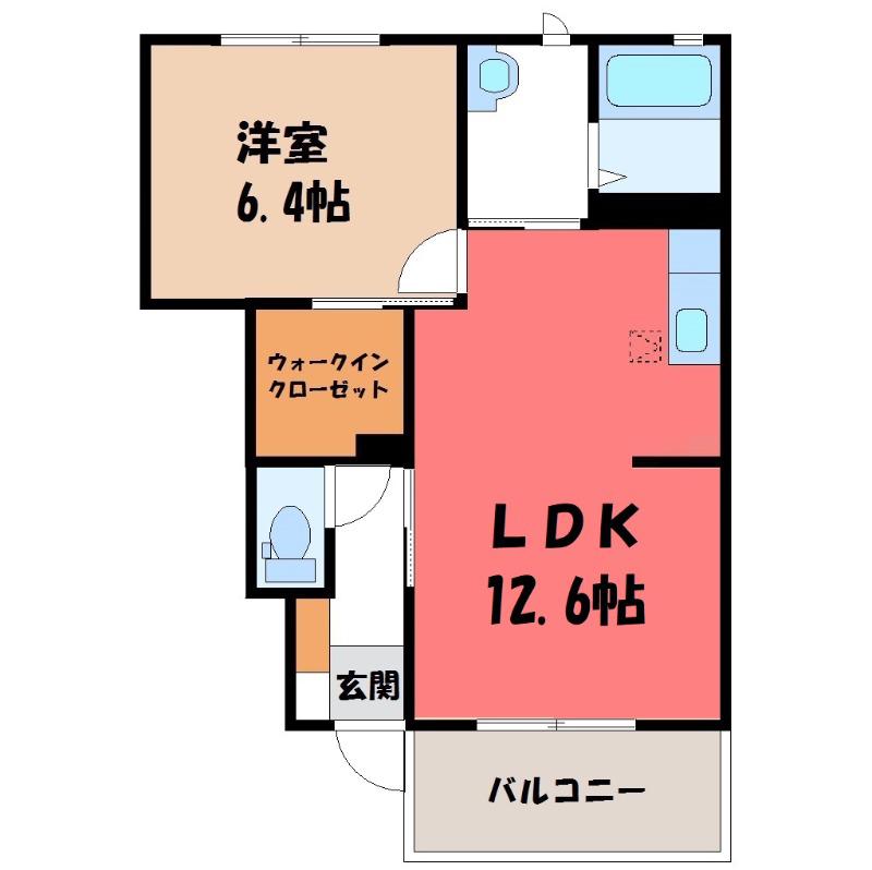 メゾン・トレゾールA(1LDK/1階)の間取り写真