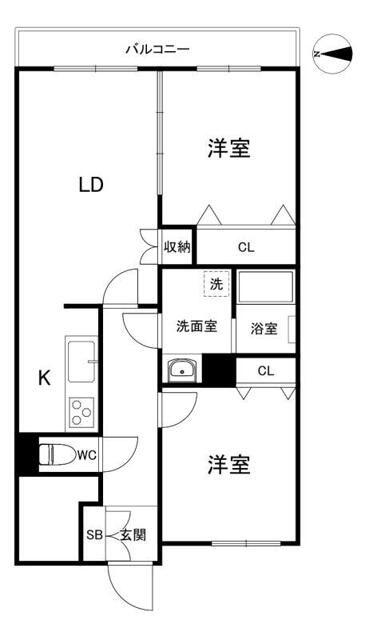 ユーコート東武練馬(2LDK/4階)の間取り写真