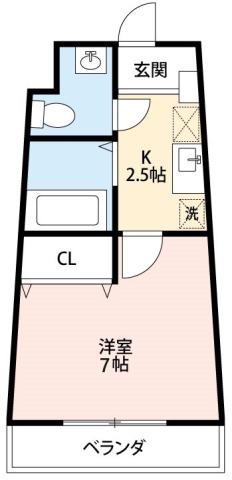 セラヴィ坂崎(1K/1階)の間取り写真