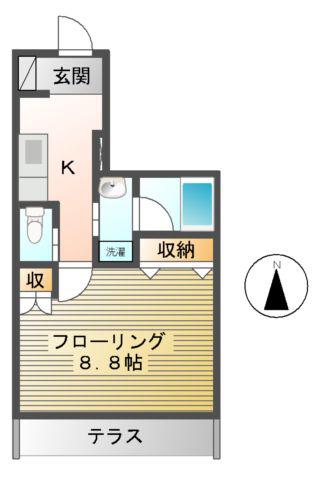 メゾン・ド・ルミエール(1K/1階)の間取り写真